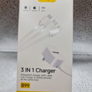 Hotriple 3-in-1 integrated charger with a cable, model B99.
