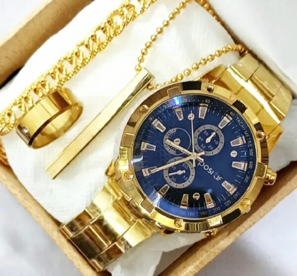 Steel Straps Round Dial Wrist Watches